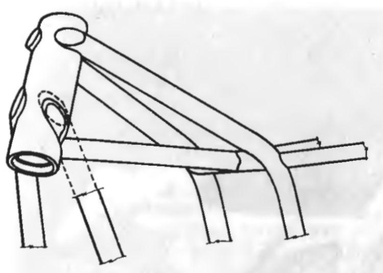 Схема облегченной передней части рамы