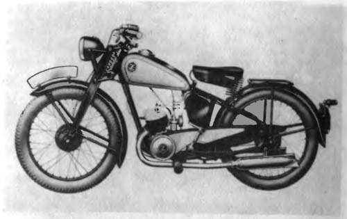 Мотоцикл ЧЗ 125 А, выпускавшийся с 1946 г.
